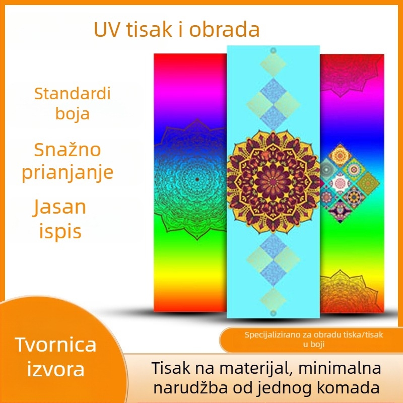 TPE otisnuta joga prostirka za kućnu upotrebu, otporna na mačje ogrebotine, protuklizna, sklopiva, apsorpcija udara
