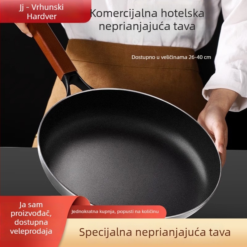 Velika neprijanjajuća tava za prženje, pogodna za plinsku i indukcijsku ploču, aluminijska legura