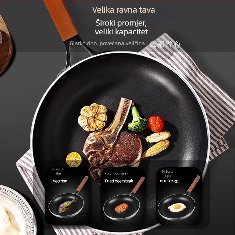 Velika neprijanjajuća tava za prženje, pogodna za plinsku i indukcijsku ploču, aluminijska legura