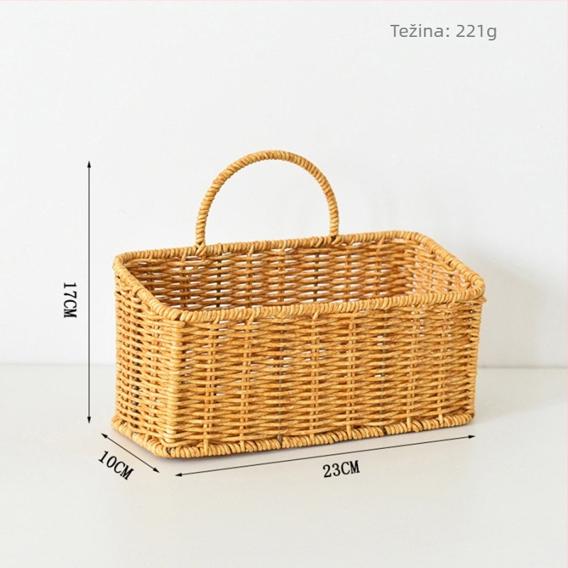 Kuhinjski pleteni košar za skladištenje luka, đumbira i češnjaka; dekorativna zidna košara za vješanje; koš za jaja od umjetnog ratana; viseća ukrasna košarica; koš za suho cvijeće