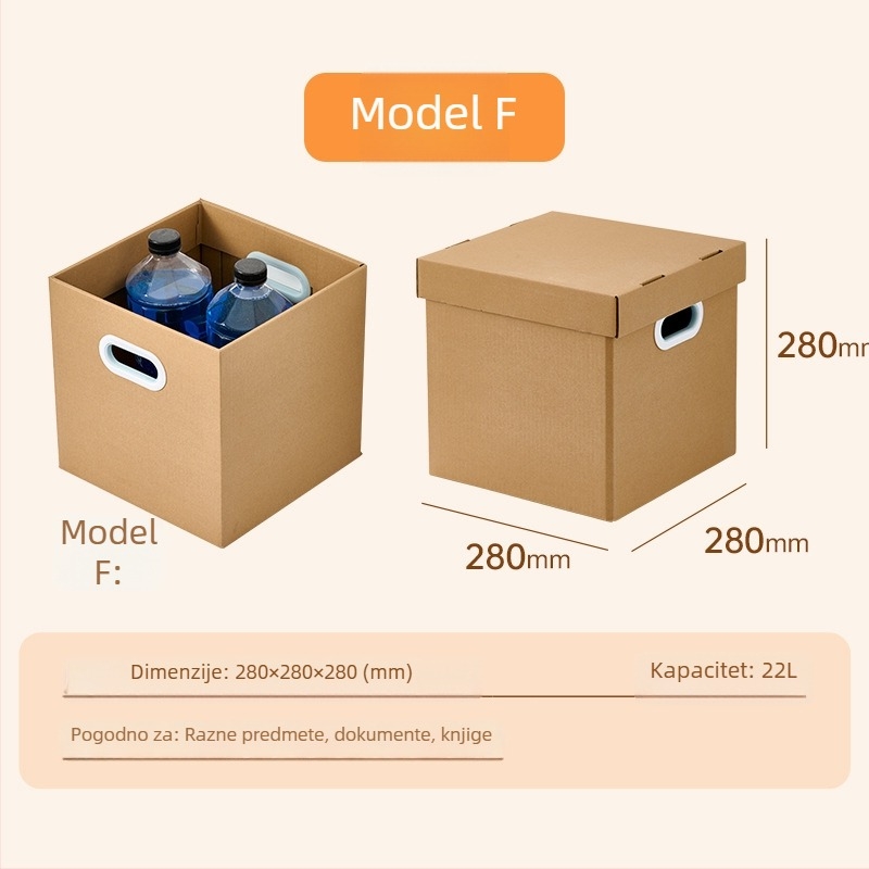 Kraft papir kutija za pohranu, velika zapremina, s poklopcem, za odjeću, igračke i druge predmete