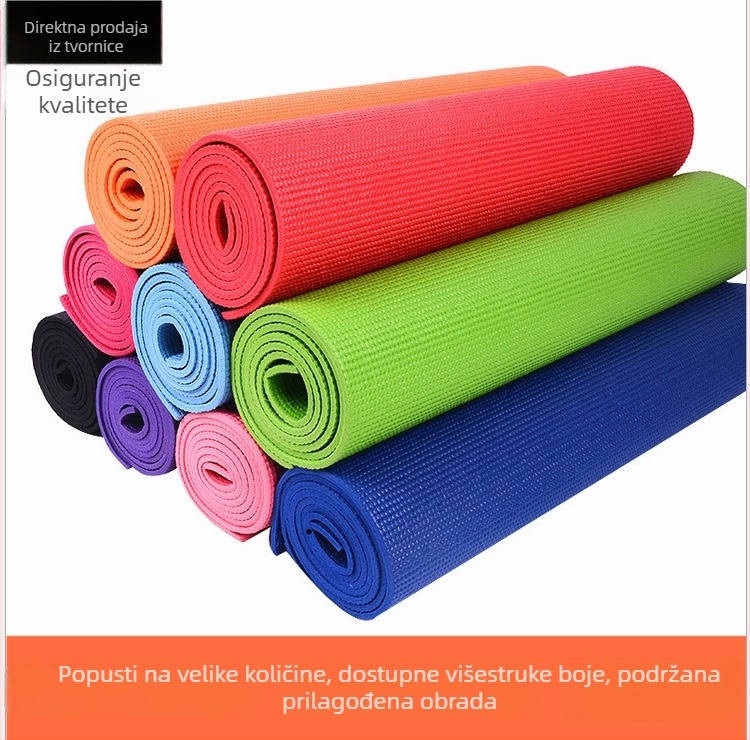 PVC joga prostirka 6 mm, debela, protuklizna, za vježbanje na otvorenom, mekana i bez mirisa, dimenzije 183 cm x 61 cm