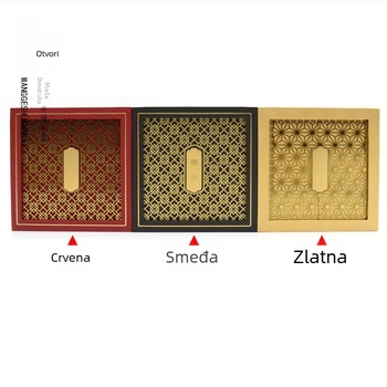 Šuplja kutija za nakit s dvostrukim otvaranjem, nasljeđeni vintage, zlatna boja, za narukvice