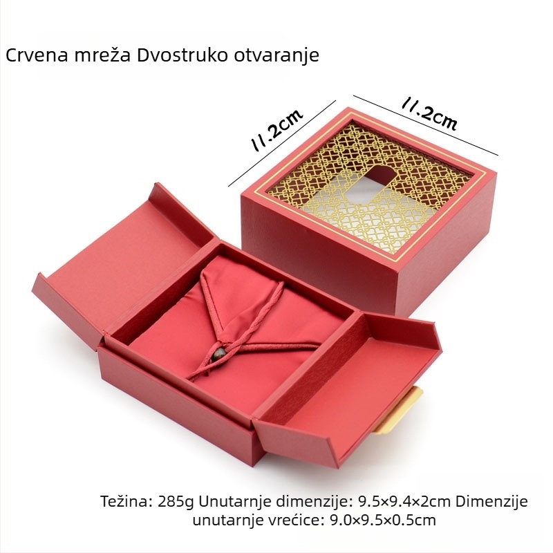 Šuplja kutija za nakit s dvostrukim otvaranjem, nasljeđeni vintage, zlatna boja, za narukvice