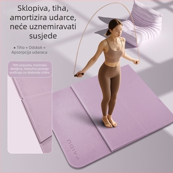 Protuklizna joga podloga s apsorpcijom udara, tiha, debela, POE materijal, prilagodljiva, sklopiva i prijenosna