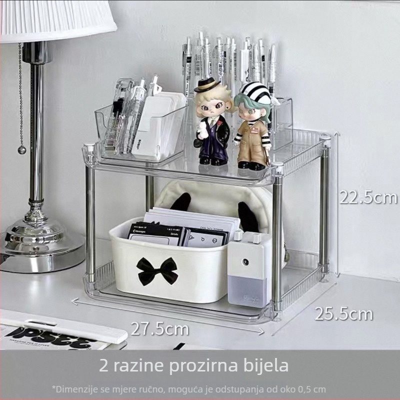 Akrilni podni regal za skladištenje s više razina – knjižna polica i ormar za dnevni boravak i spavaću sobu