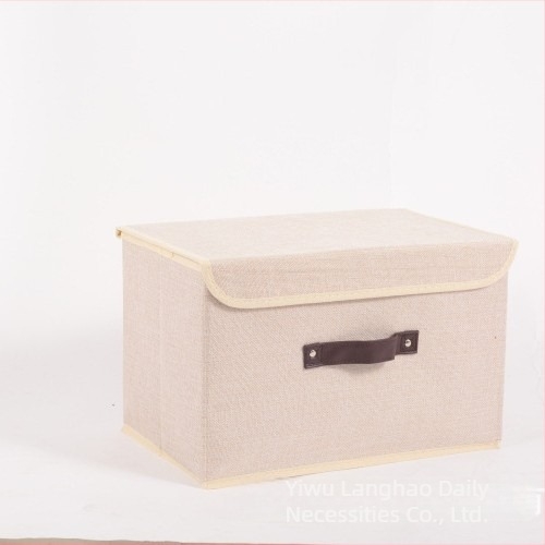 Sklopiva platnena kutija za pohranu s poklopcem, jednostavan moderni dizajn za dom ili studentski dom; kapacitet 5-10 L; dimenzije 38x24x24 cm i 26x20x16 cm