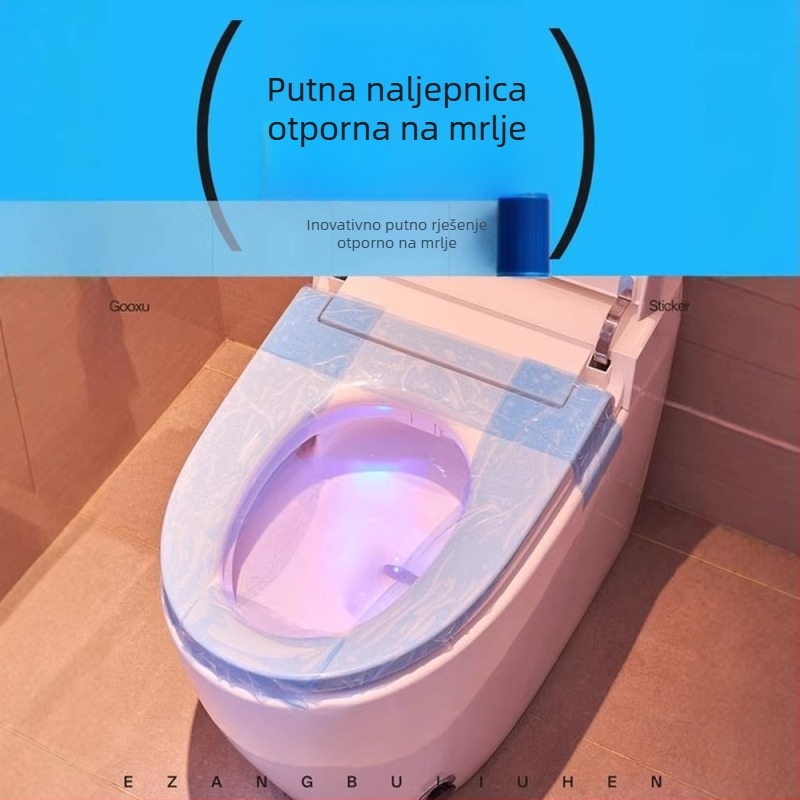Jednokratna navlaka za sjedalo WC-a s punim pokrivanjem, hotelska podloga za WC, prenosni ljepilni plavi film za putovanja