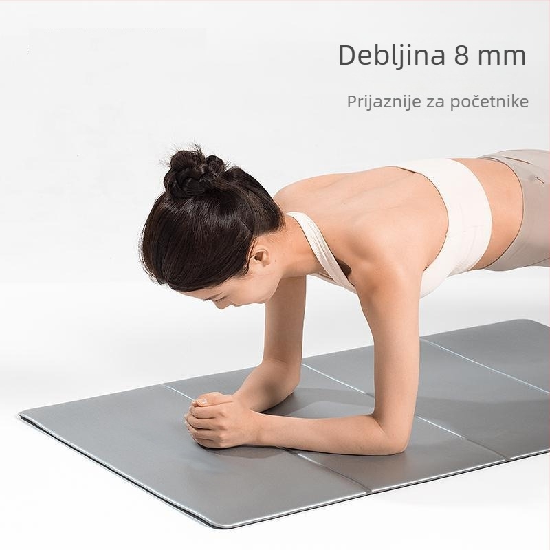 Sklopiva PVC joga podloga, 183 x 61 cm, debljina 8 mm, prugasti uzorak, profesionalne klase muška fitness podloga
