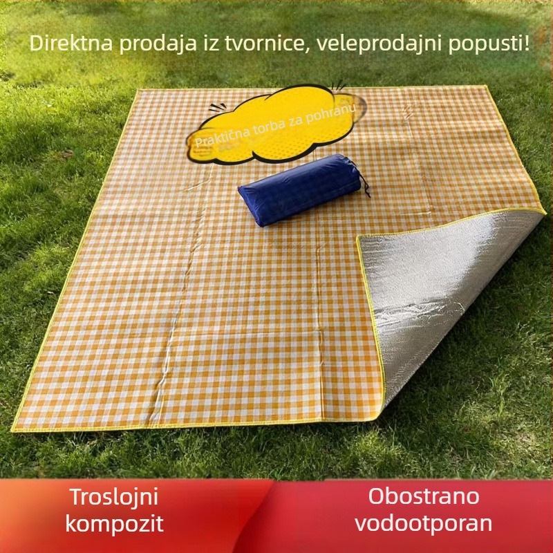 Kemping madrac od aluminijske folije, vanjska upotreba, protuklizni i vodootporni, veličina 150 × 200 cm