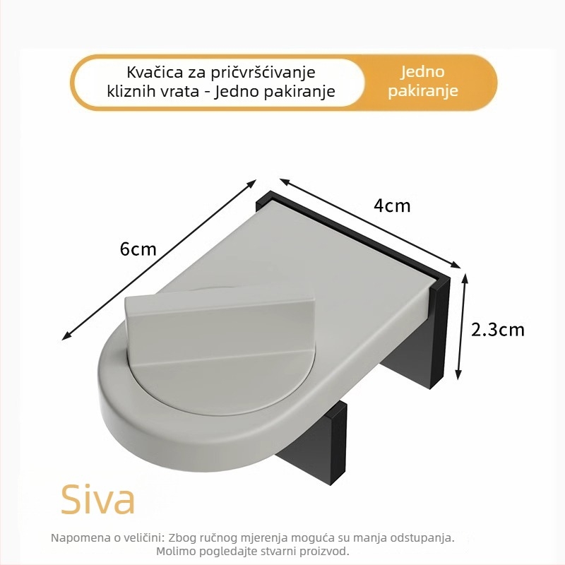 Aluminijski zatvarač za mrežaste prozore i klizna vrata – sigurnosni dječji zasun i zaustavljač za klizna vrata