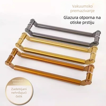 Staklena ručka za vrata, ručka od nehrđajućeg čelika s okvirnim profilom, kutna ručka, ručka za klizna vrata, moderni minimalistički stil