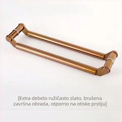 Staklena ručka za vrata, ručka od nehrđajućeg čelika s okvirnim profilom, kutna ručka, ručka za klizna vrata, moderni minimalistički stil