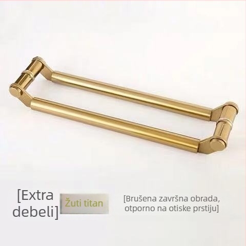 Staklena ručka za vrata, ručka od nehrđajućeg čelika s okvirnim profilom, kutna ručka, ručka za klizna vrata, moderni minimalistički stil