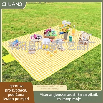 Vanjska piknik podloga od 600D Oxford tkanine, s ručicom za nošenje, sklopiva i prijenosna, mekana podloga za plažu i blagovanje
