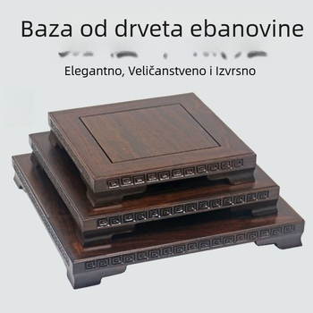 Ebona masivno drvo; pravokutna masivna podloga za ukrase; podmetač za akvarij, vaze, bonsai i Budin kip; porculan i kamen