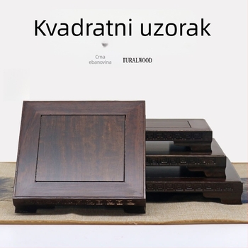 Ebona masivno drvo; pravokutna masivna podloga za ukrase; podmetač za akvarij, vaze, bonsai i Budin kip; porculan i kamen