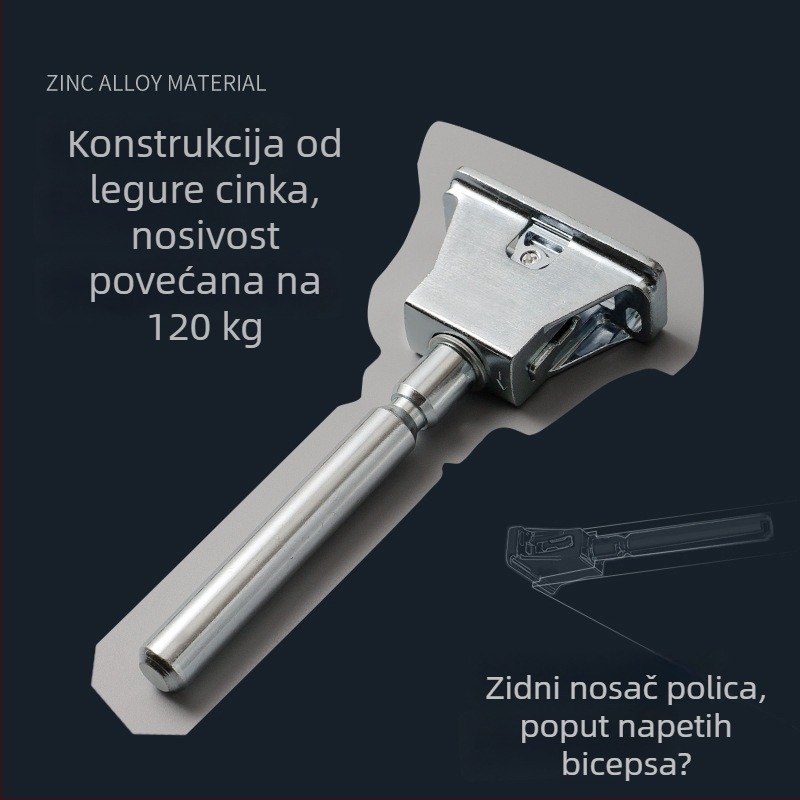 Težak skriveni nosač polica od cinkovog legura, prilagodljiva ploča, za drvene police, 12 cm ili 16 cm, Guheng
