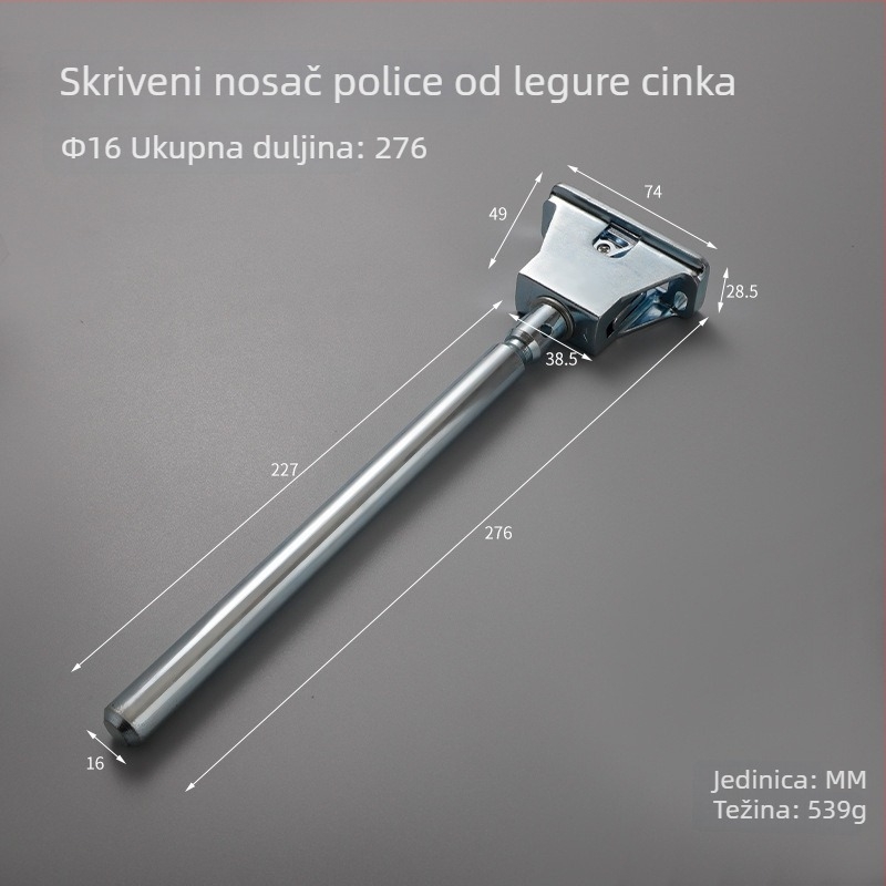 Težak skriveni nosač polica od cinkovog legura, prilagodljiva ploča, za drvene police, 12 cm ili 16 cm, Guheng