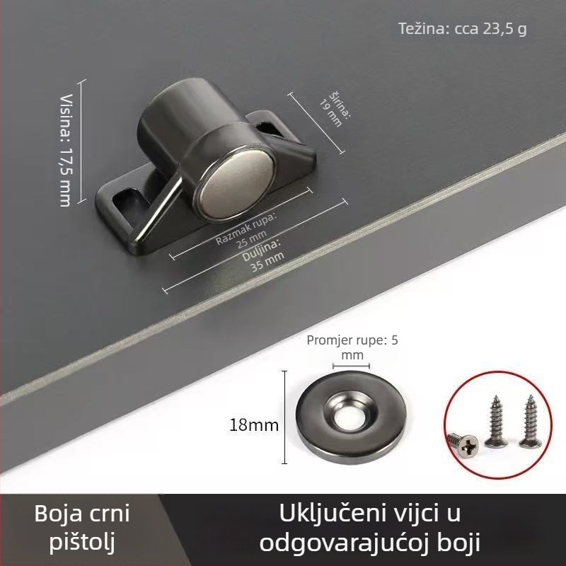 Magnet za vrata ormara s jakom magnetskom privlačnošću – nevidljivi magnetski hvatalj za unutarnja vrata ormara