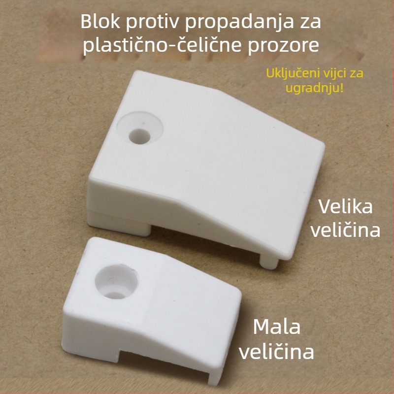 Blok protiv potonuća za plastično‑čelični prozor, blok podizanja otvora na otvaranje prozora, blok podizanja, podložna distančna pločica, dodaci za plastično‑čelični prozor
