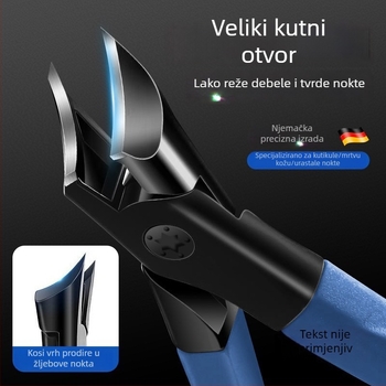 Set kliješta za nokte s velikim otvorom, kosi vrh za debele nokte na prstima na nogama, oštar, dizajn protiv prskanja
