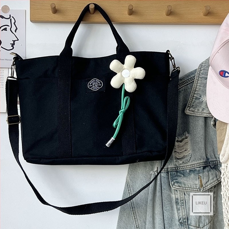Izvorna zip tote torba od platna u japanskom stilu – svakodnevna umjetnička torba za studente s prostorom za prijenosno računalo i dokumente, za ruku ili preko ramena