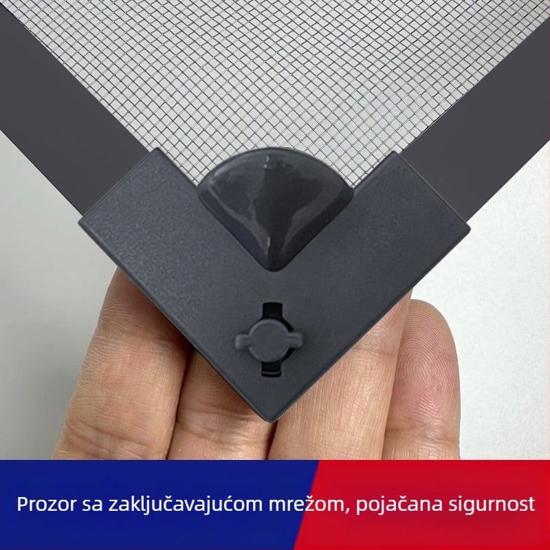 Magnetska nevidljiva mreža za vrata protiv komaraca, sa samoljepljujućim zatvaračem i dekorativnom magnetskom trakom – bez bušenja