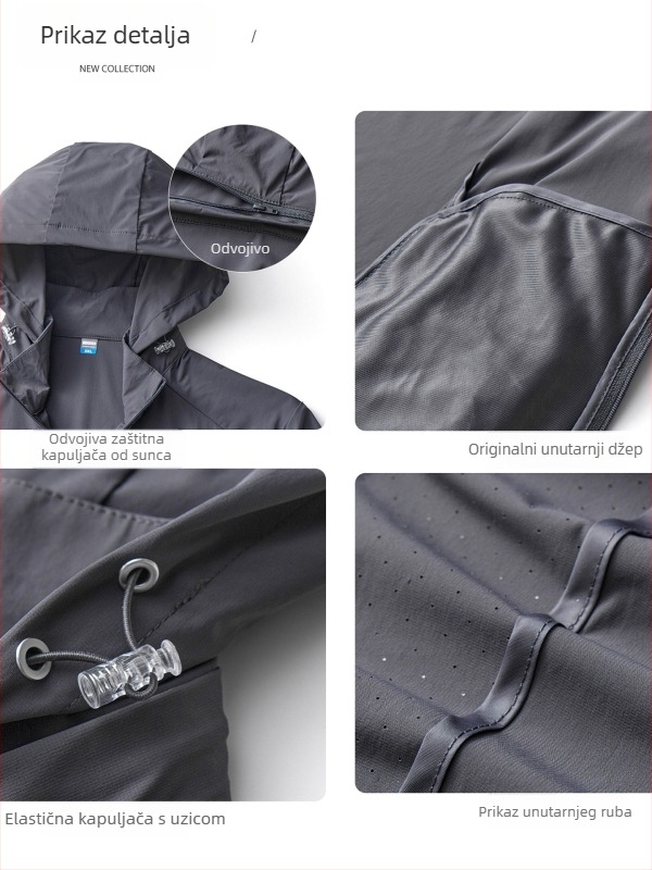 Premium unisex jakna za zaštitu od sunca s kapuljačom – Ice Silk hlađenje, prozračna ljetna vanjska odjeća, visoka elastičnost