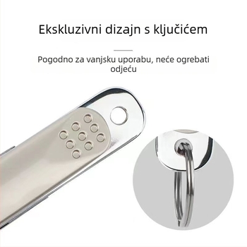 MR.BOLEI Kliješta za nokte za kućnu upotrebu i putovanja — vrhunska prijenosna kliješta za nokte, ravna usta i nagnut vrh, mogućnost otiska logotipa