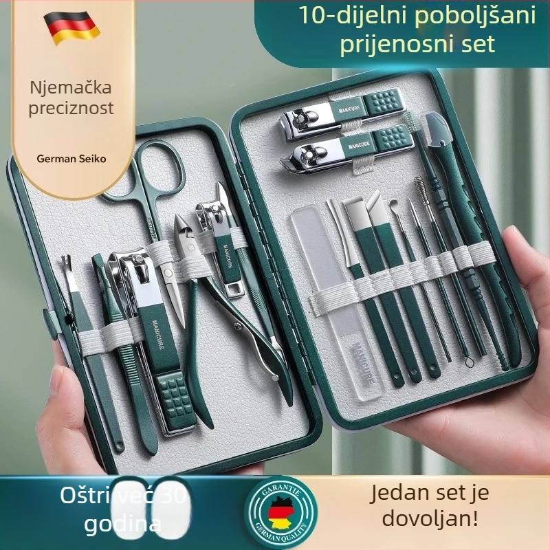 Set alata za njegu noktiju: kliješta i škarice od nehrđajućeg čelika za kućnu manikuru