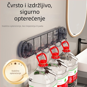 Kuke s vakuumom za zid – kupaonica i kućna upotreba, bez bušenja, za odjeću, organizator od nehrđajućeg čelika, moderan minimalistički dizajn, 3+ redova kuka