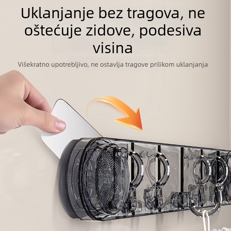Kuke s vakuumom za zid – kupaonica i kućna upotreba, bez bušenja, za odjeću, organizator od nehrđajućeg čelika, moderan minimalistički dizajn, 3+ redova kuka