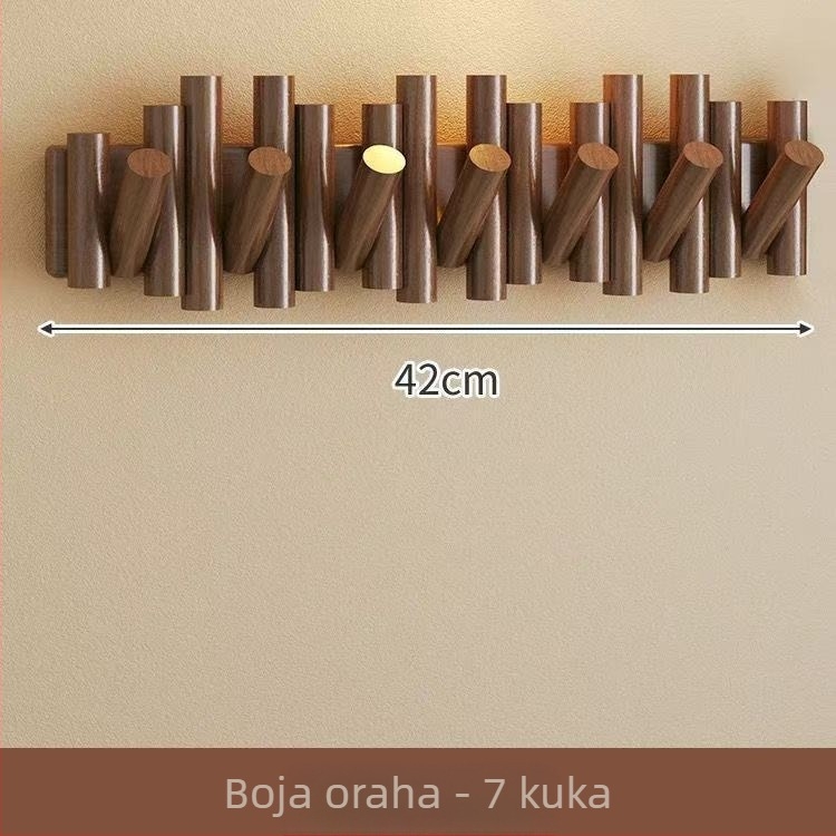 Nordijskog stila, drvena zidna vješalica za odjeću s dizajnom tipki klavira i skrivenim kukama za ključeve i torbe.