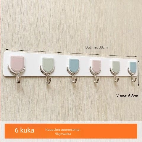 Red samoljepljivih kukica za kuhinju, slatke dugačke trake, bez bušenja, snažne zidne vješalice za odjeću, moderno