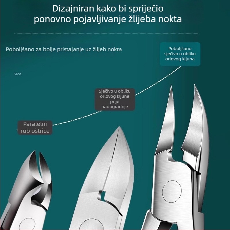 Klip za nokte s nagnutim kljunom, pedikerski alat za onikomozu