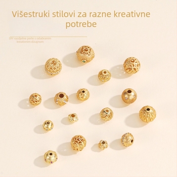Silver Love S925 Sterling Srebro — okrugle male spacer perle za DIY narukvicu, kristalni dodaci