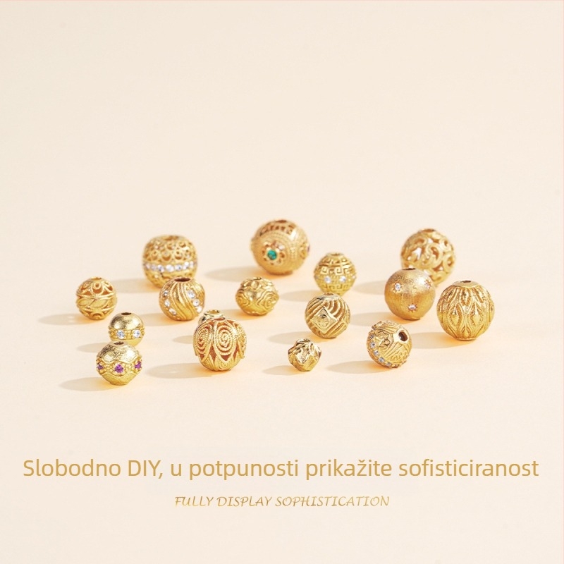 Silver Love S925 Sterling Srebro — okrugle male spacer perle za DIY narukvicu, kristalni dodaci