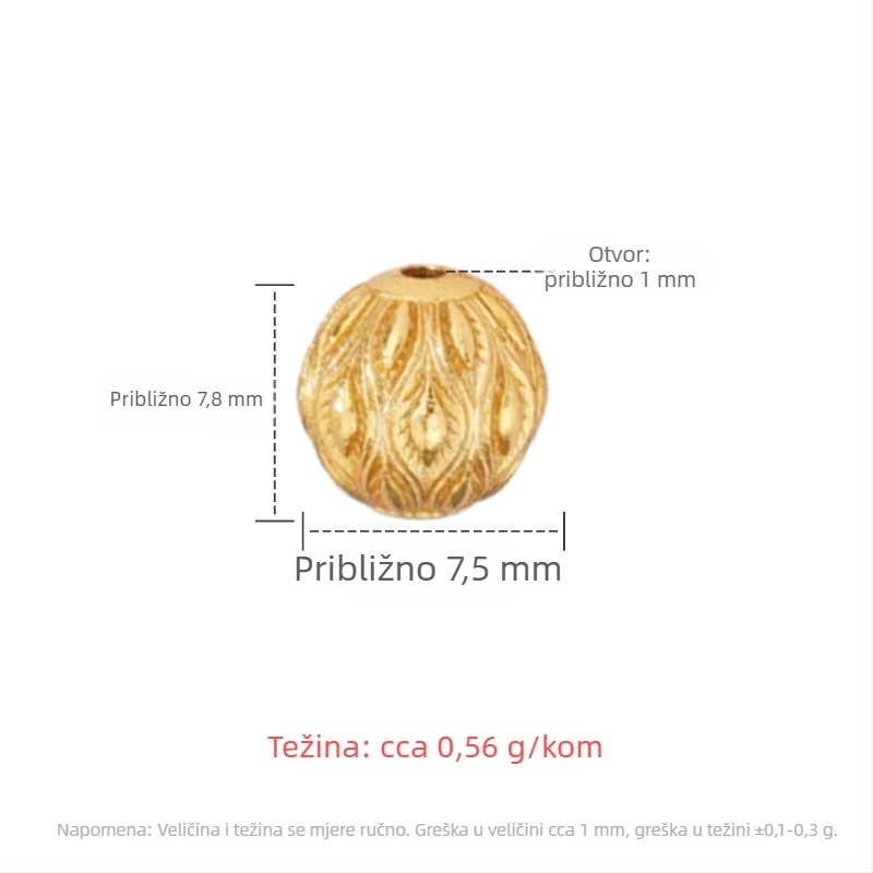 Silver Love S925 Sterling Srebro — okrugle male spacer perle za DIY narukvicu, kristalni dodaci