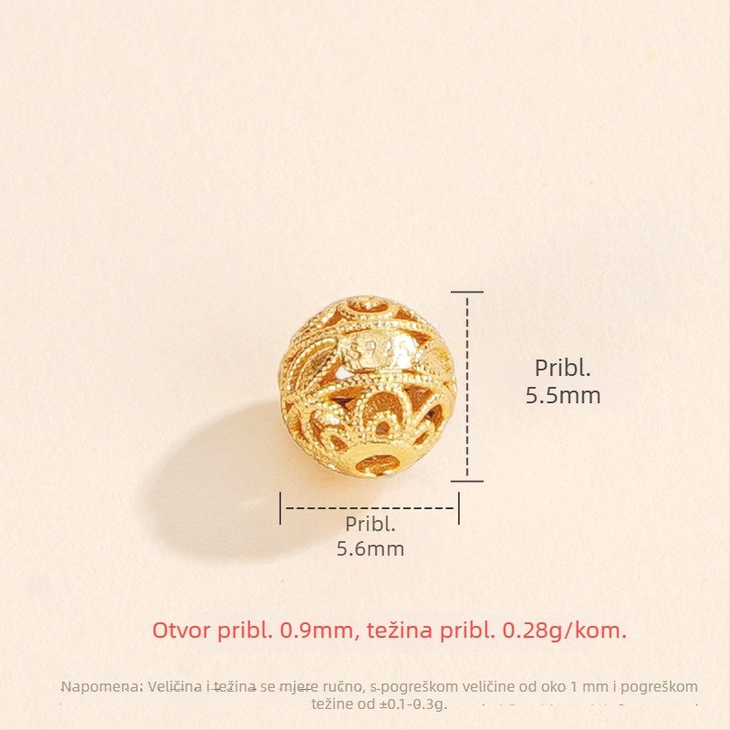 Silver Love S925 Sterling Srebro — okrugle male spacer perle za DIY narukvicu, kristalni dodaci