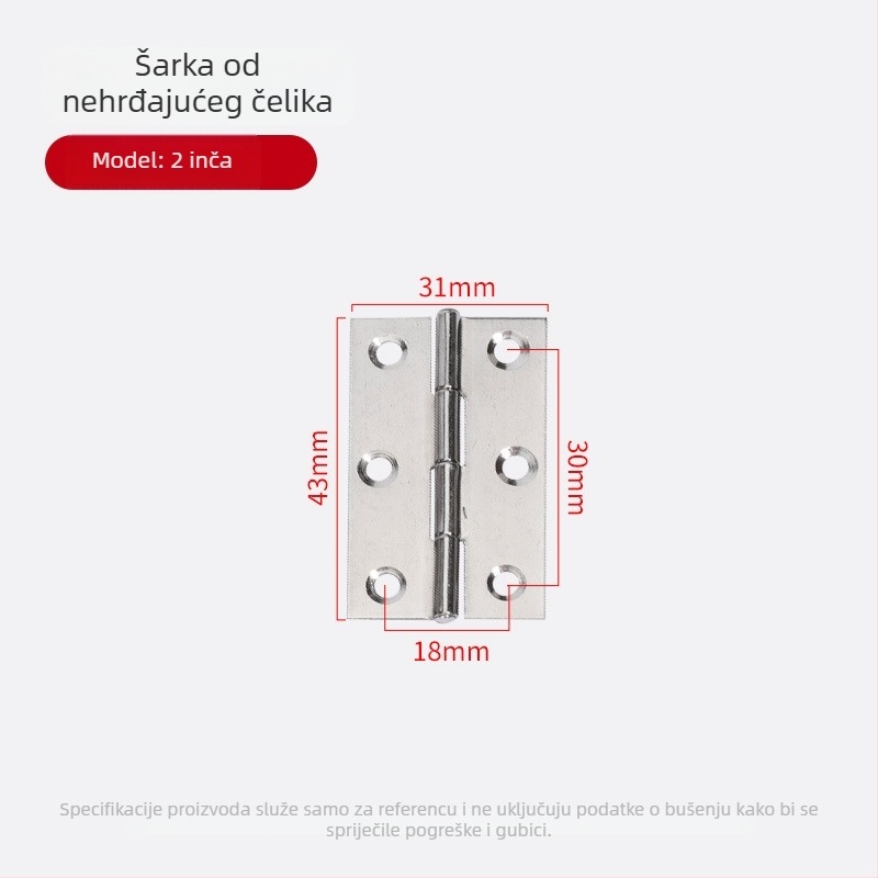 Šarke od nehrđajućeg čelika za vrata garderobe, ravno otvaranje, sklopive debele male šarke za vrata i prozore, kompletan hardver