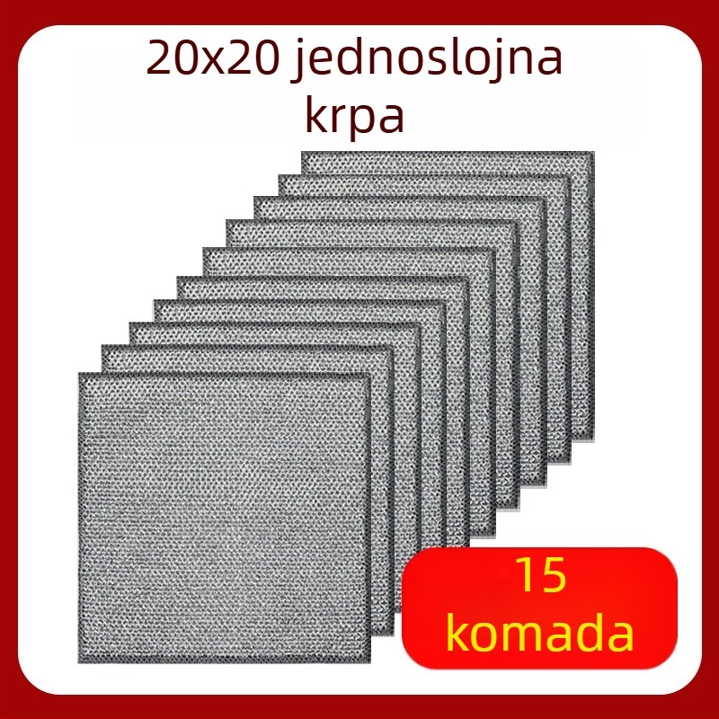 Dvostruka mikrovlakna krpa za suđe s čeličnom žicom, 40 cm, ekstra debela, otporna na masnoću, dvostruki sloj kuhinjske krpe