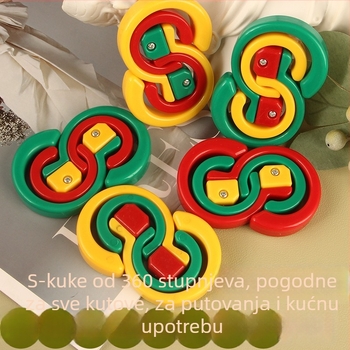 360° okretna S kuka, sklopiva dvostruka boja kuka za dječji kolica i štap za odjeću bez bušenja