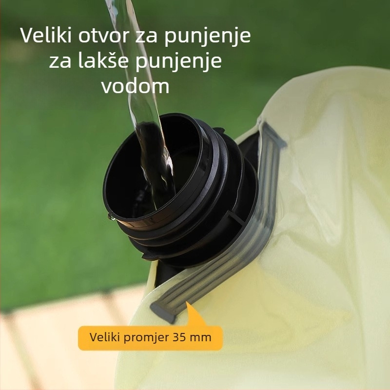 Prijenosna sklopiva vodena vrećica za kampiranje, 8 L kapaciteta, mekani spremnik vode s ojačanom konstrukcijom
