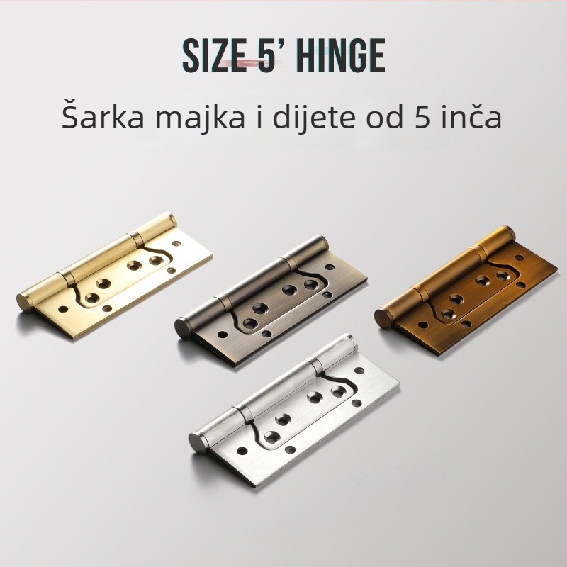 Howty 5-inčni debeli nehrđajući čelični šarniri za drvena vrata, s ležajem, tih sklopivi šarniri