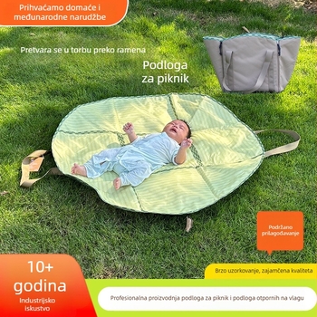 Prilagodljiva podloga za piknik u stilu torbe preko ramena, 100×100 cm, vodootporna i otporna na vlagu, lagana za nošenje