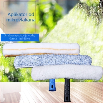 Alat za čišćenje stakla s glavom od 35 cm i zamjensom bijelom debelom krpom za vodeni aplikator