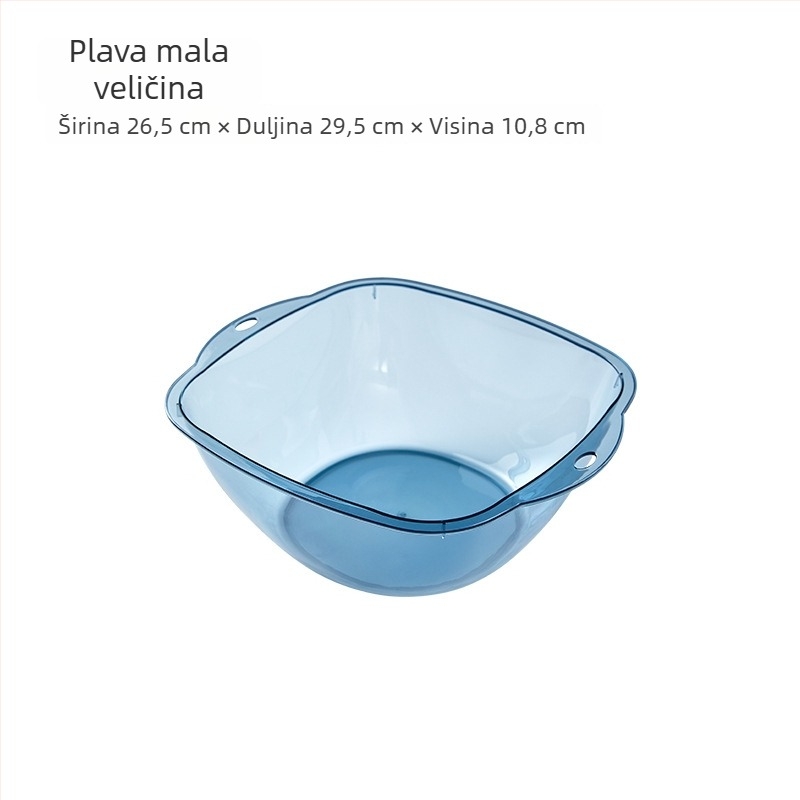 Proziran plastični kvadratni umivaonik za kuhinju i kupaonu, višestruka posuda za pranje voća i povrća