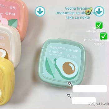 Iceline Eko jednokratna krpa za uklanjanje laka i čišćenje noktiju, alati za manikuru, breskva višebojna