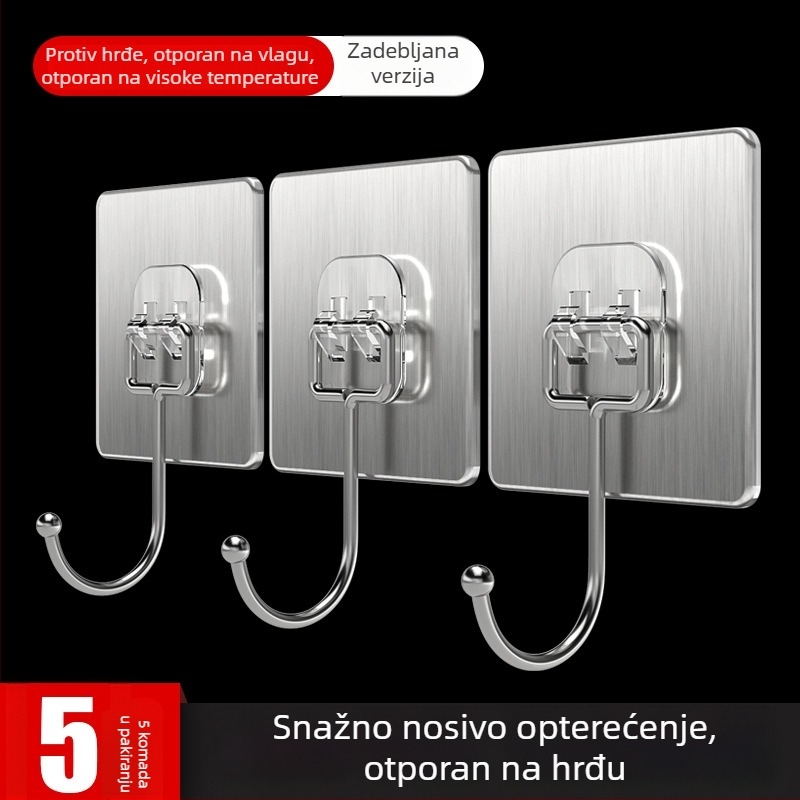 Snažna ljepljiva kuka za zid s usisnom čašom, bez bušenja, kuhinja, nosivost do 1 kg
